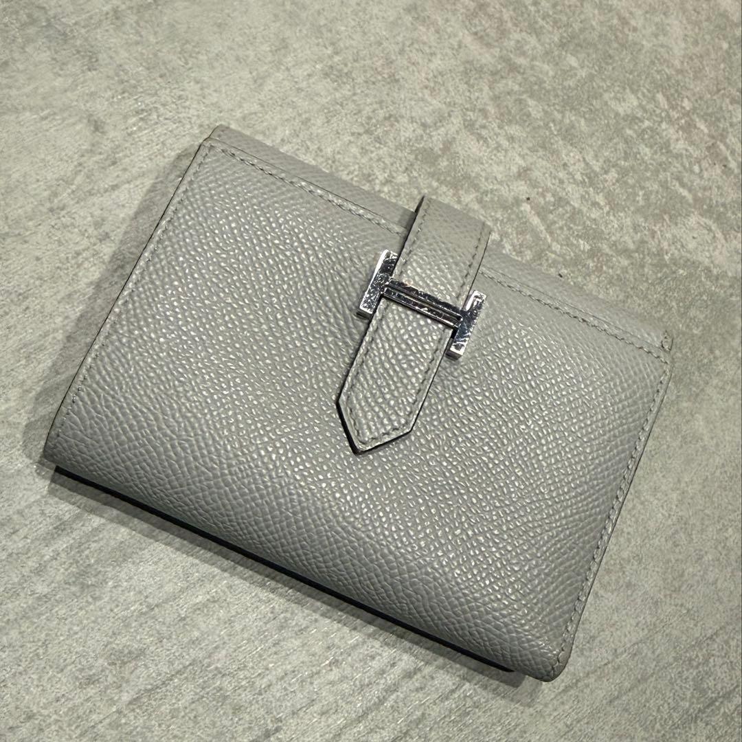 HERMES 財布　べアン　コンビネ　ブルー・グラシエ