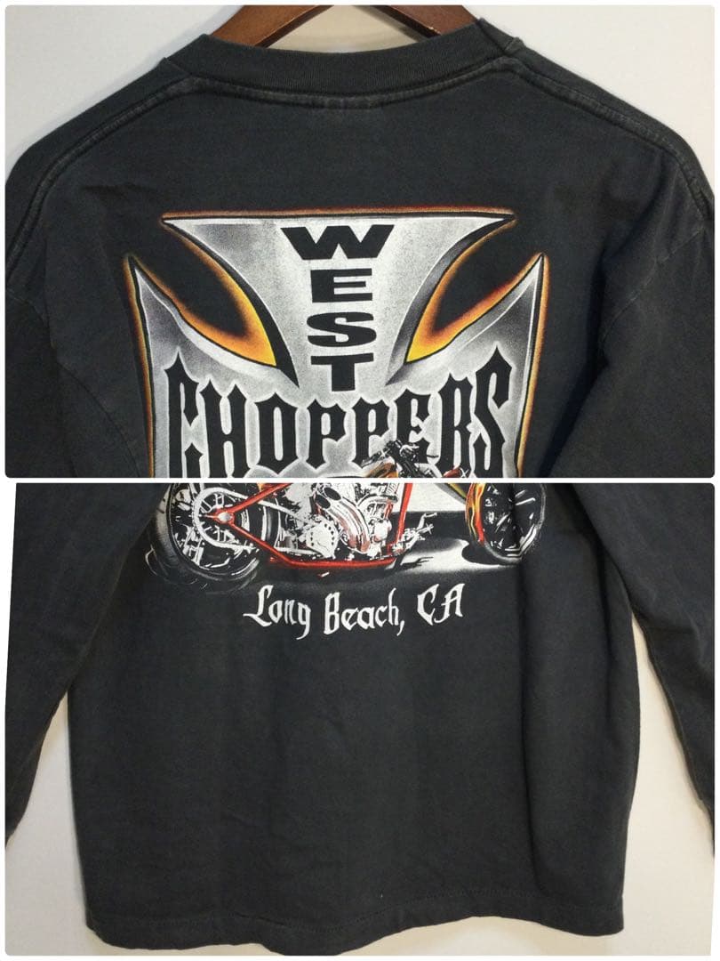 メンズ長袖Tシャツ 両面リプリント By WEST COAST CHOPPERS