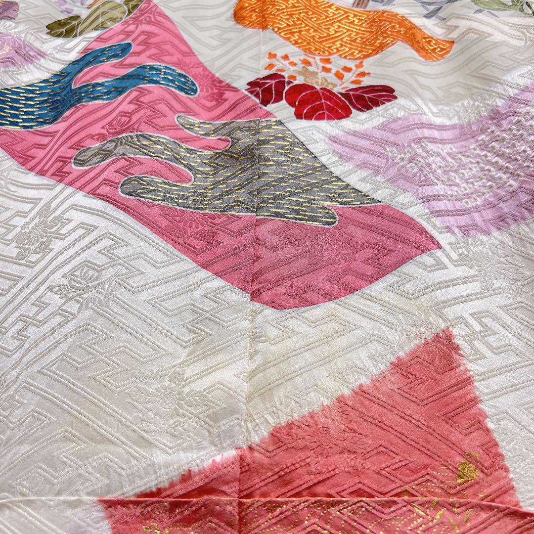 振袖　金彩　金駒刺繍　菊花　鴛鴦　松竹梅　成人式　着物　125tz