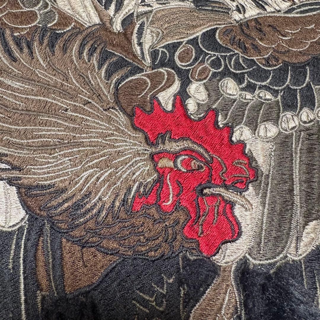 未使用級 VANQUISH 軍鶏刺繍 フリース ダブルジップ フリーサイズ
