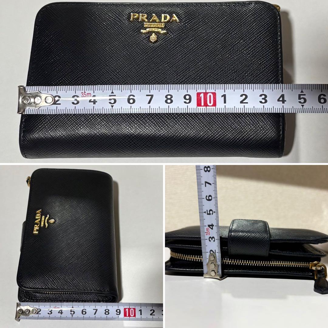 PRADA★プラダ サフィアーノ メタル 二つ折り財布 NERO 黒