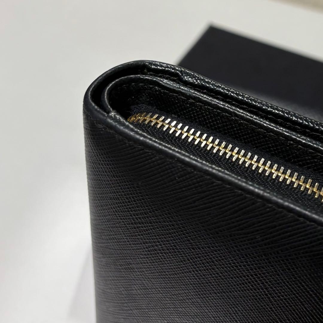 PRADA★プラダ サフィアーノ メタル 二つ折り財布 NERO 黒