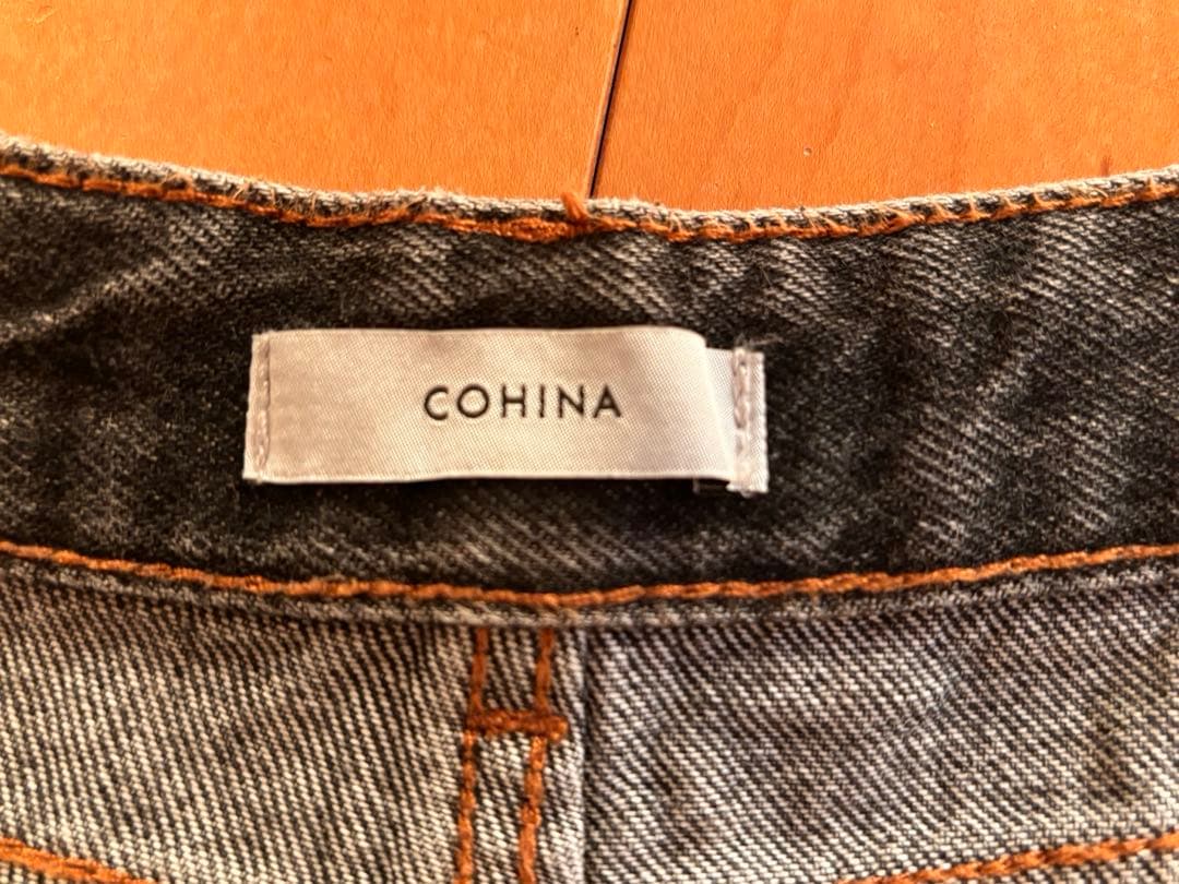 【COHINA】クロキデニム フレアワイド regular S 美品