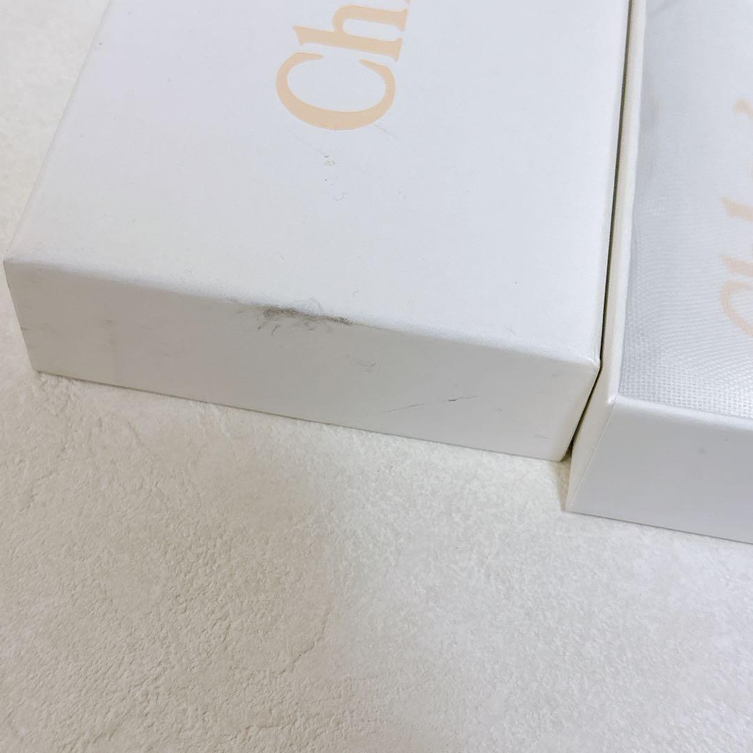 美品　Chloé アルファベット 三つ折り財布 Cチャーム ピンクベージュ　箱付