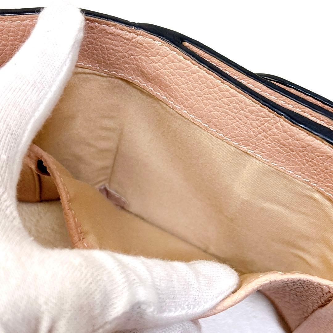 美品　Chloé アルファベット 三つ折り財布 Cチャーム ピンクベージュ　箱付