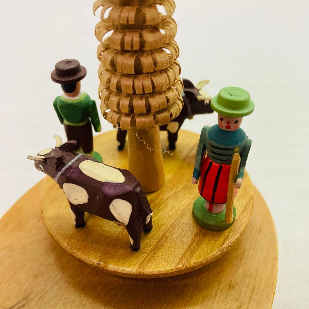 【動作確認済】　ドイツ製　オルゴール エーデルワイス アルプスの羊飼　木製