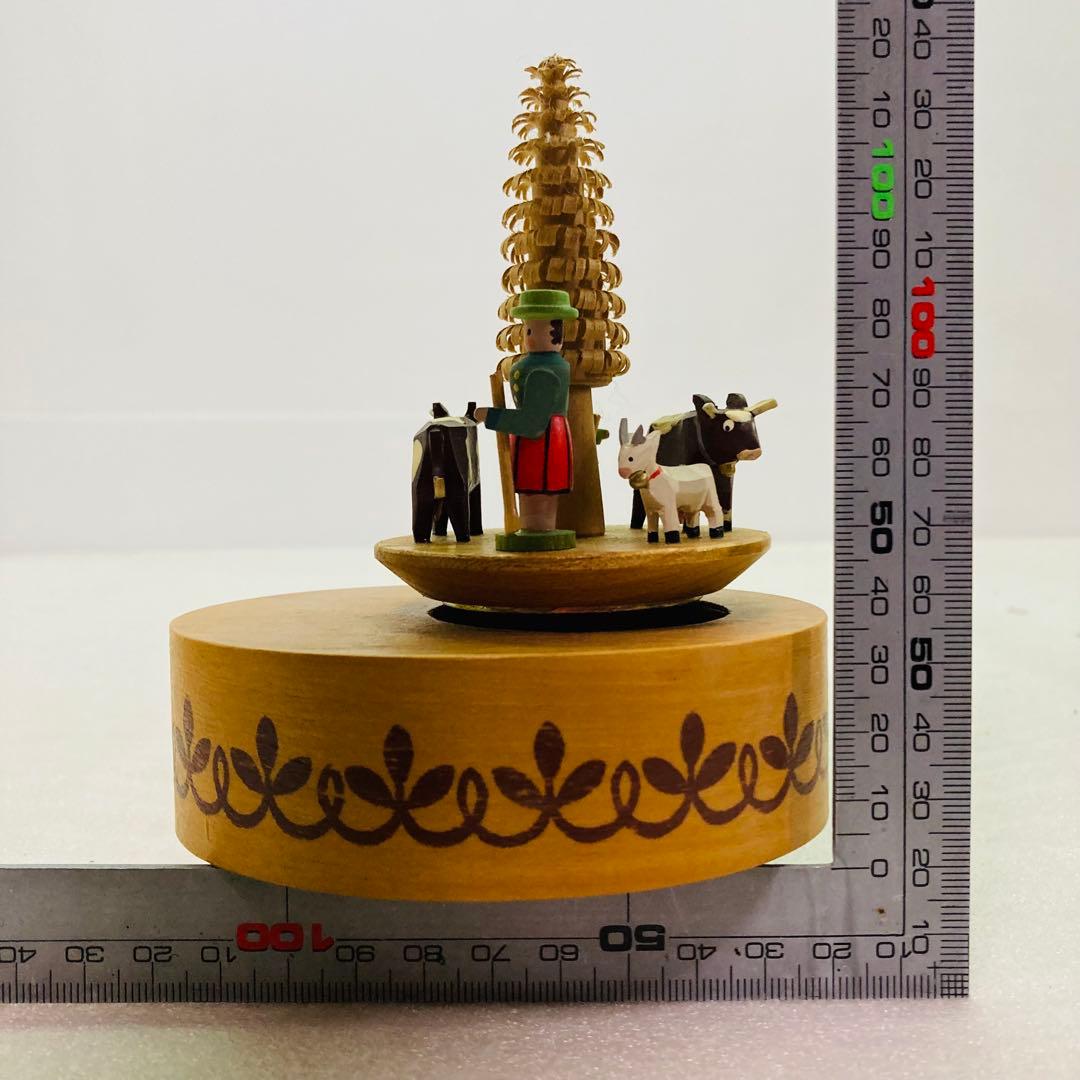 【動作確認済】　ドイツ製　オルゴール エーデルワイス アルプスの羊飼　木製