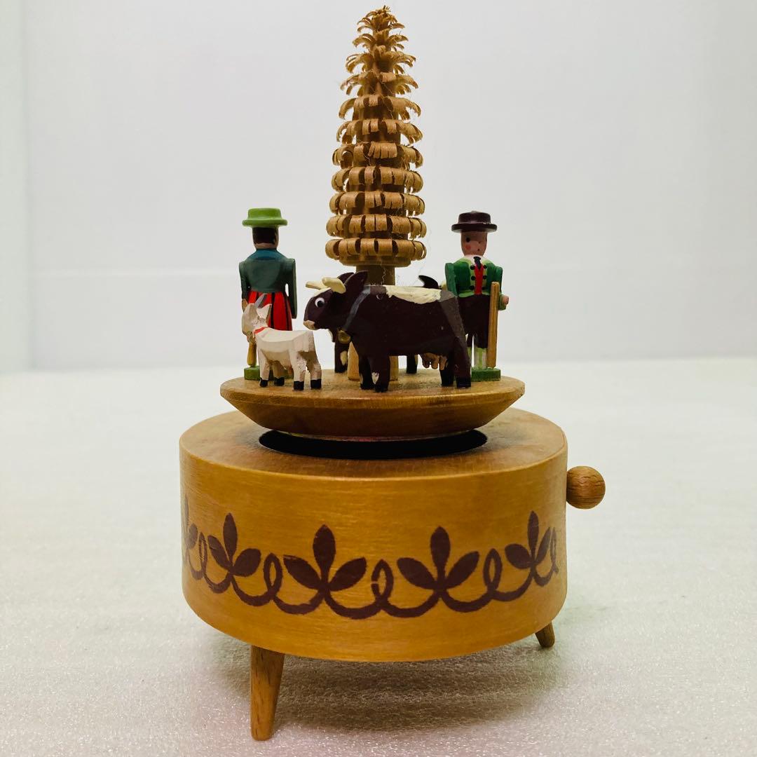 【動作確認済】　ドイツ製　オルゴール エーデルワイス アルプスの羊飼　木製