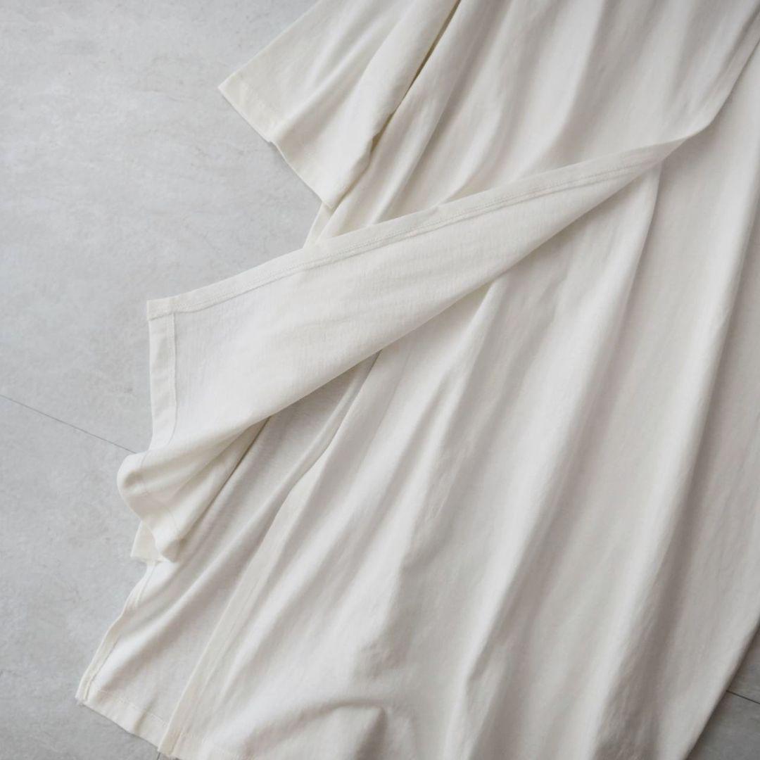 新品ホワイトショコラフィネセンタースリットコットンTシャツカットソー洗濯機洗い可