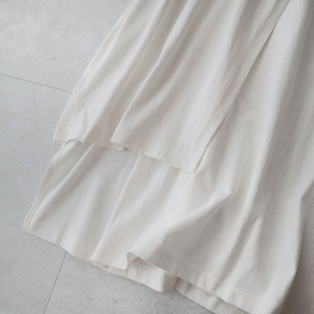 新品ホワイトショコラフィネセンタースリットコットンTシャツカットソー洗濯機洗い可