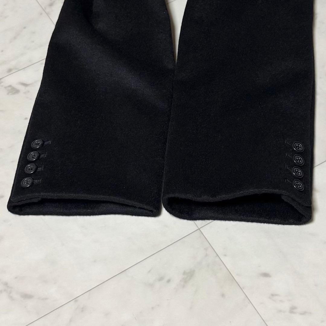 未使用タグ付き Zalal カシミヤ100% ベルテッドコート フォックスファー