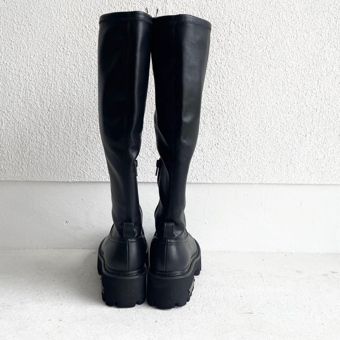美品CHARLES & KEITH Imogen ロングブーツ ブラック22.5