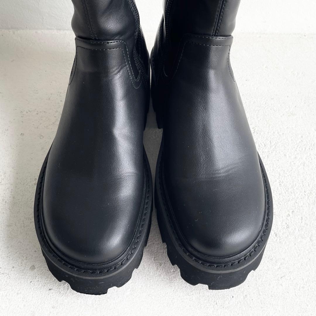 美品CHARLES & KEITH Imogen ロングブーツ ブラック22.5