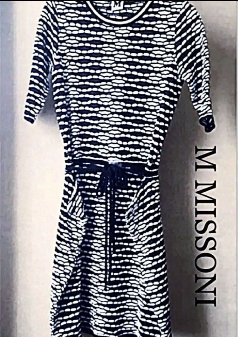 ★美品　M MISSONI Mミッソーニ ニットサイドリボンワンピース