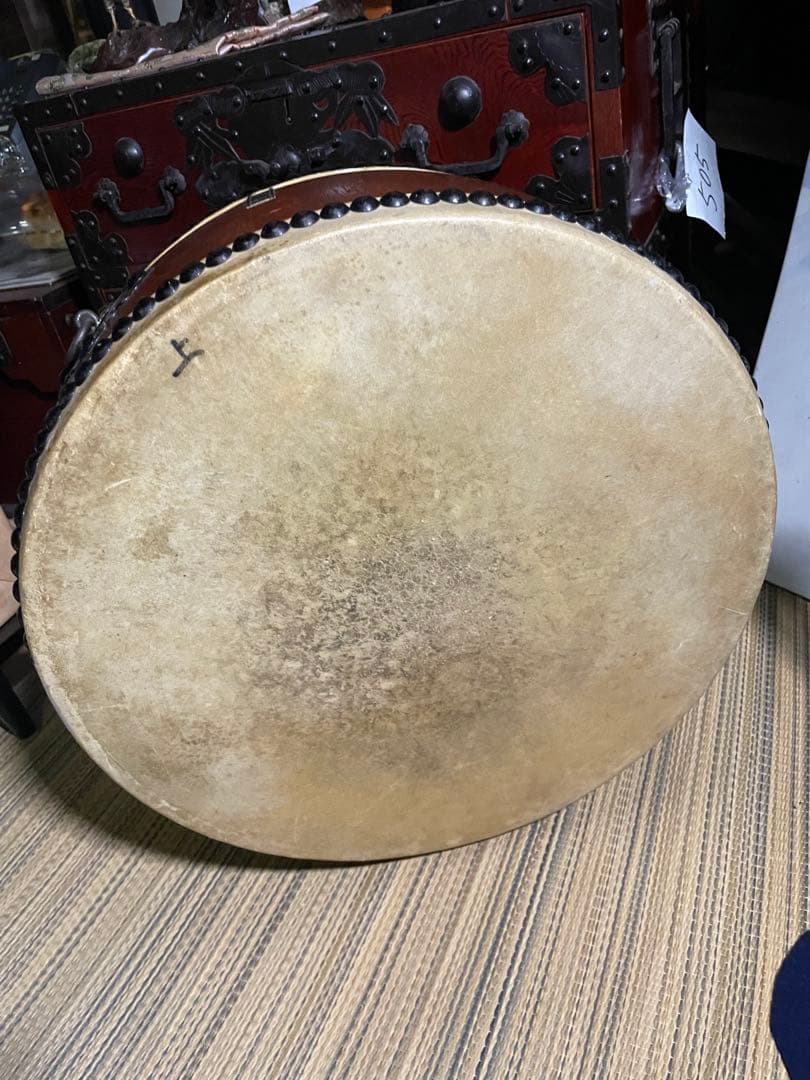 太鼓正 特別製 平胴太鼓 打面41cm、バチ付き　打楽器　和楽器