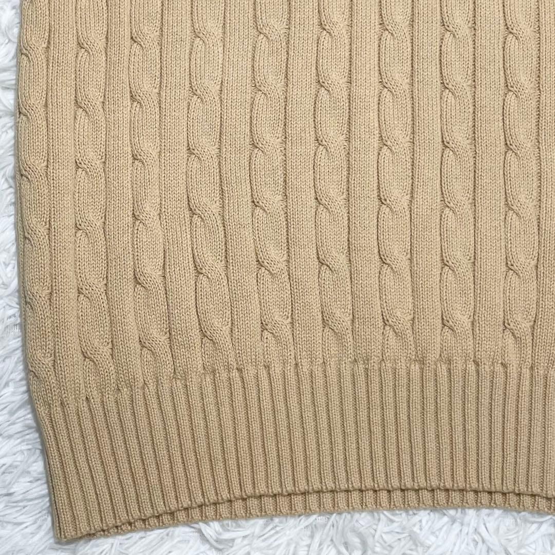 ポロラルフローレン　ケーブルニット コットン セーター ベスト・ポニーロゴ刺繍