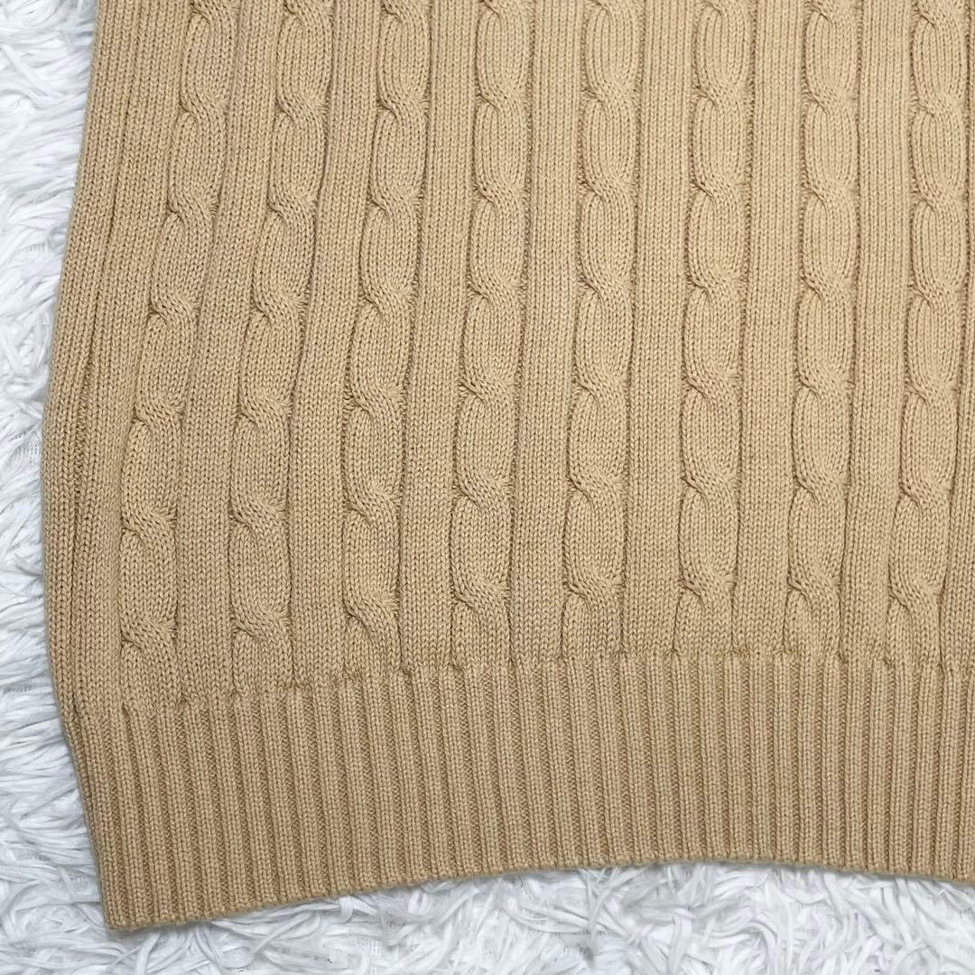 ポロラルフローレン　ケーブルニット コットン セーター ベスト・ポニーロゴ刺繍