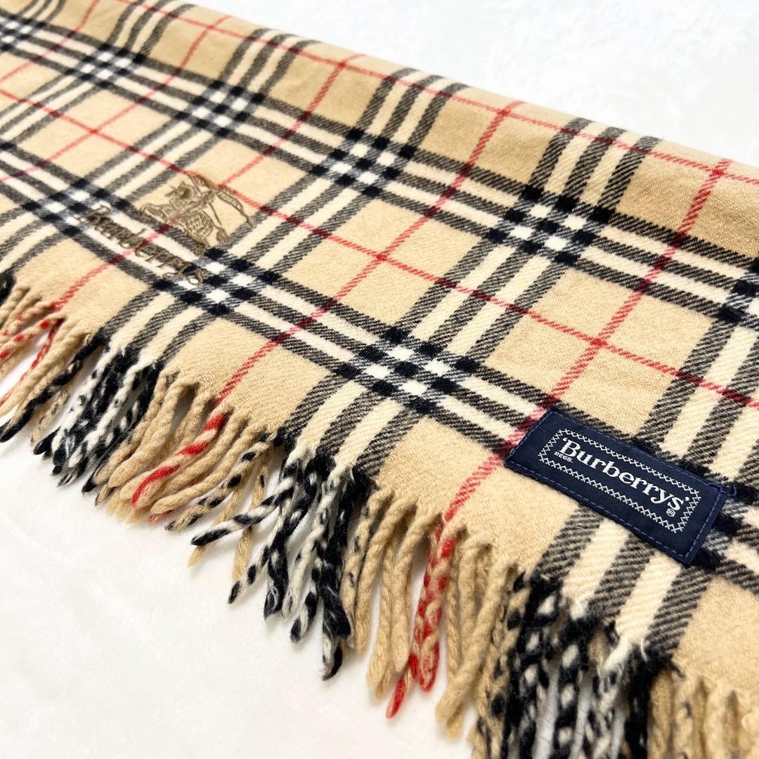 極美品★BURBERRY バーバリー ひざ掛け マフラー ノバチェック ウール