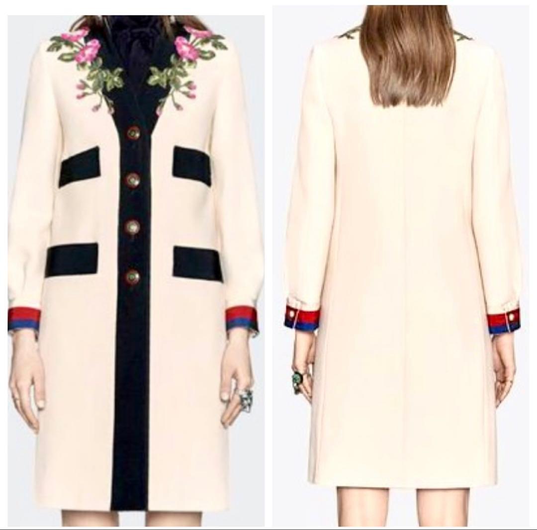 GUCCI(グッチ) 希少 アイボリー　フローラルモチーフ　春先コート　40