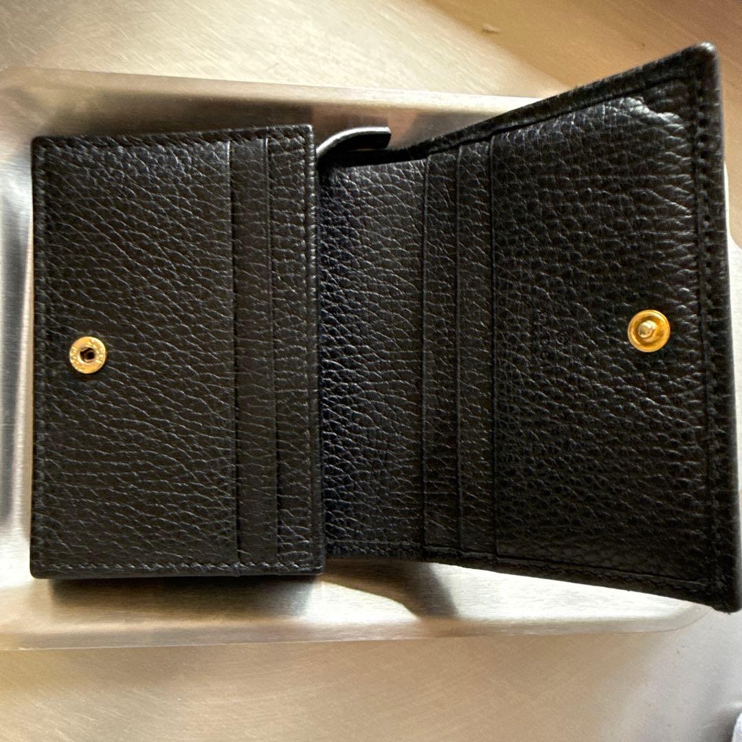 【極美品】グッチ 二つ折り財布 バタフライ GGマーモント ブラック レザー