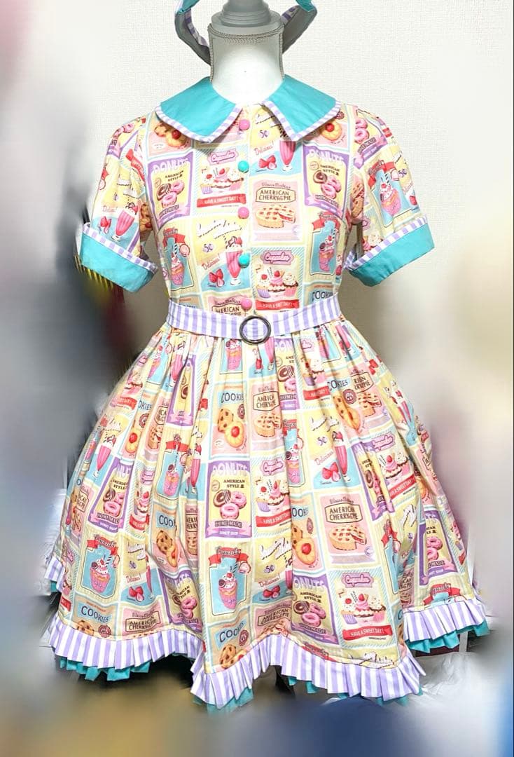 ハンドメイド ダイナー風ロリータワンピース