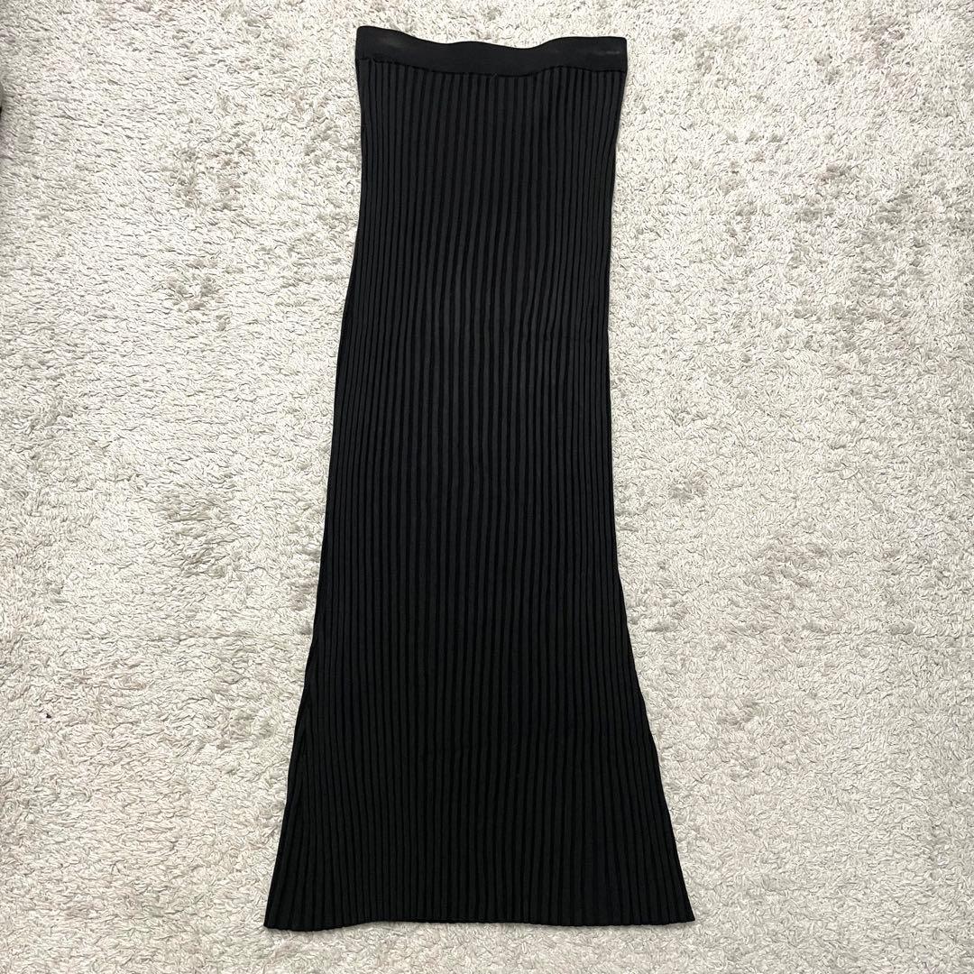 美品★Whim Gazette ウィムガゼット ニットフィットスカート ブラック