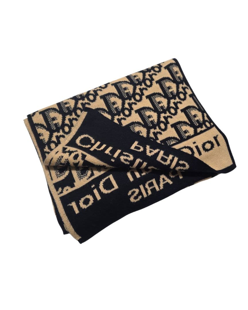 Christian Dior トロッター オブリーグ柄 マフラー　ベージュ