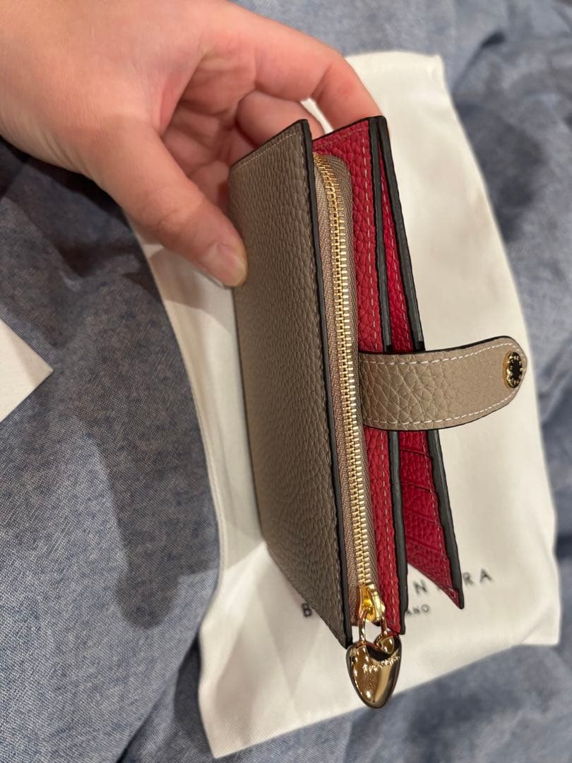Bonaventura 二つ折り財布 グレージュ×アザレ