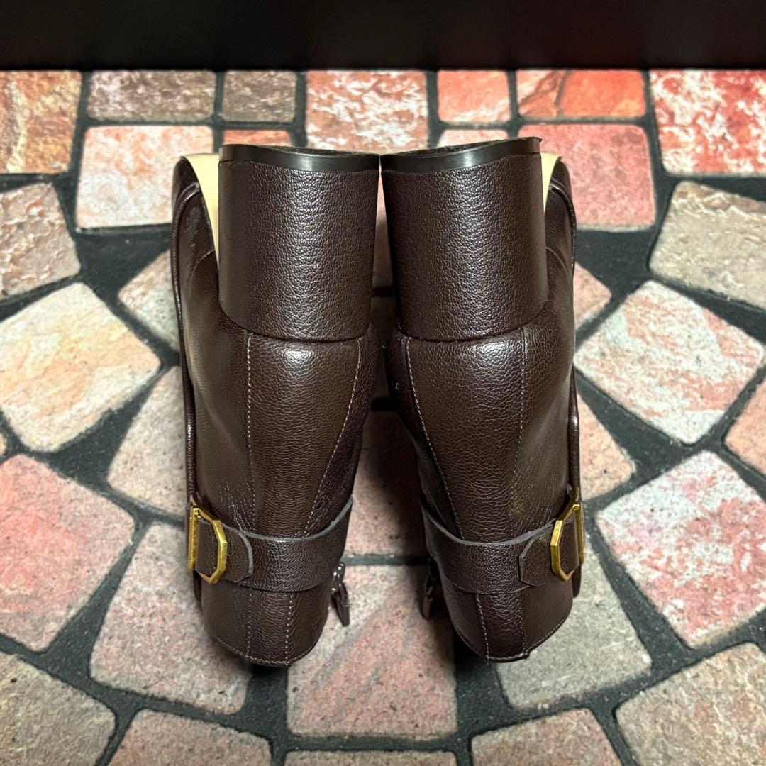 COLE HAAN ショートブーツ レザー　25cm 太ヒール サイドジップ