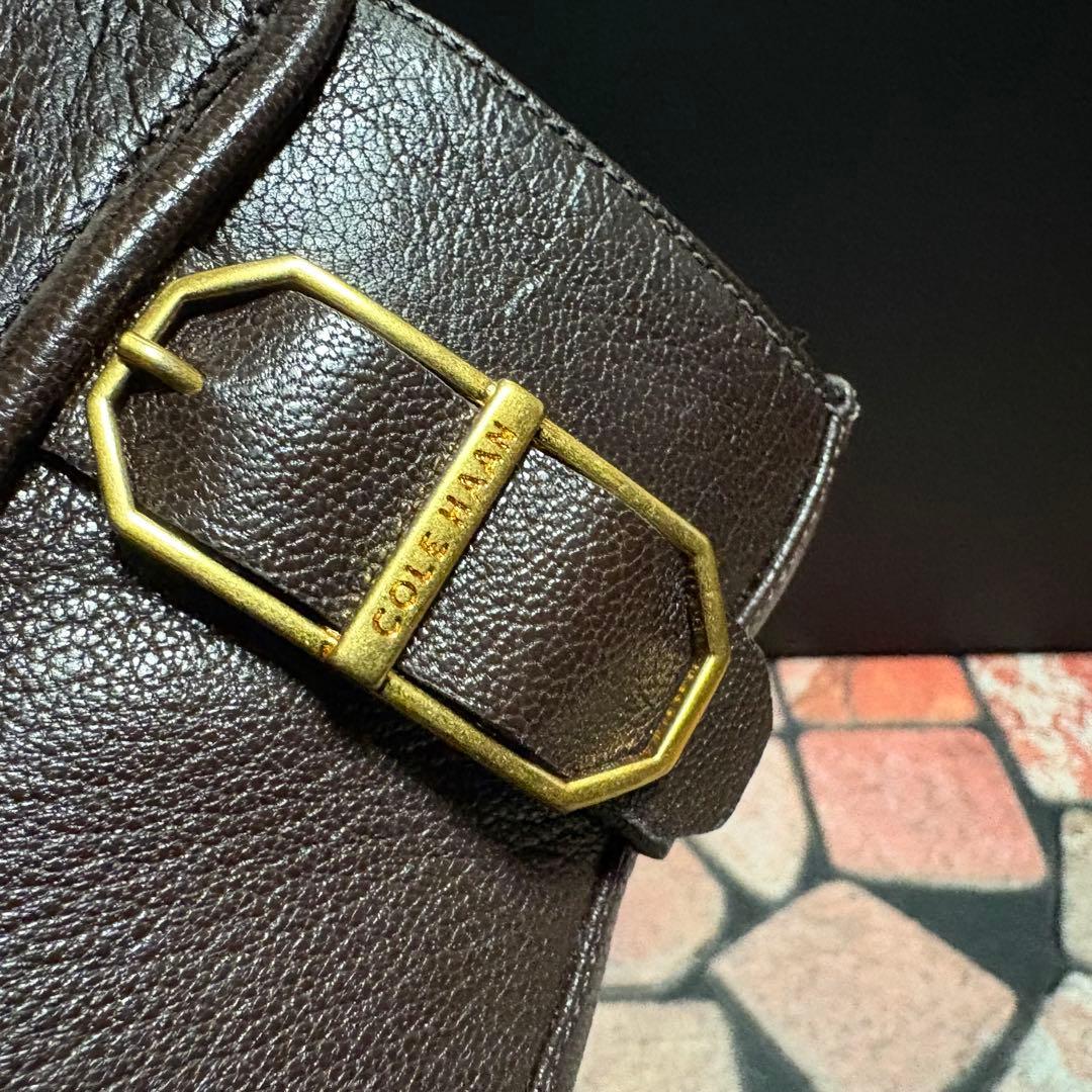COLE HAAN ショートブーツ レザー　25cm 太ヒール サイドジップ