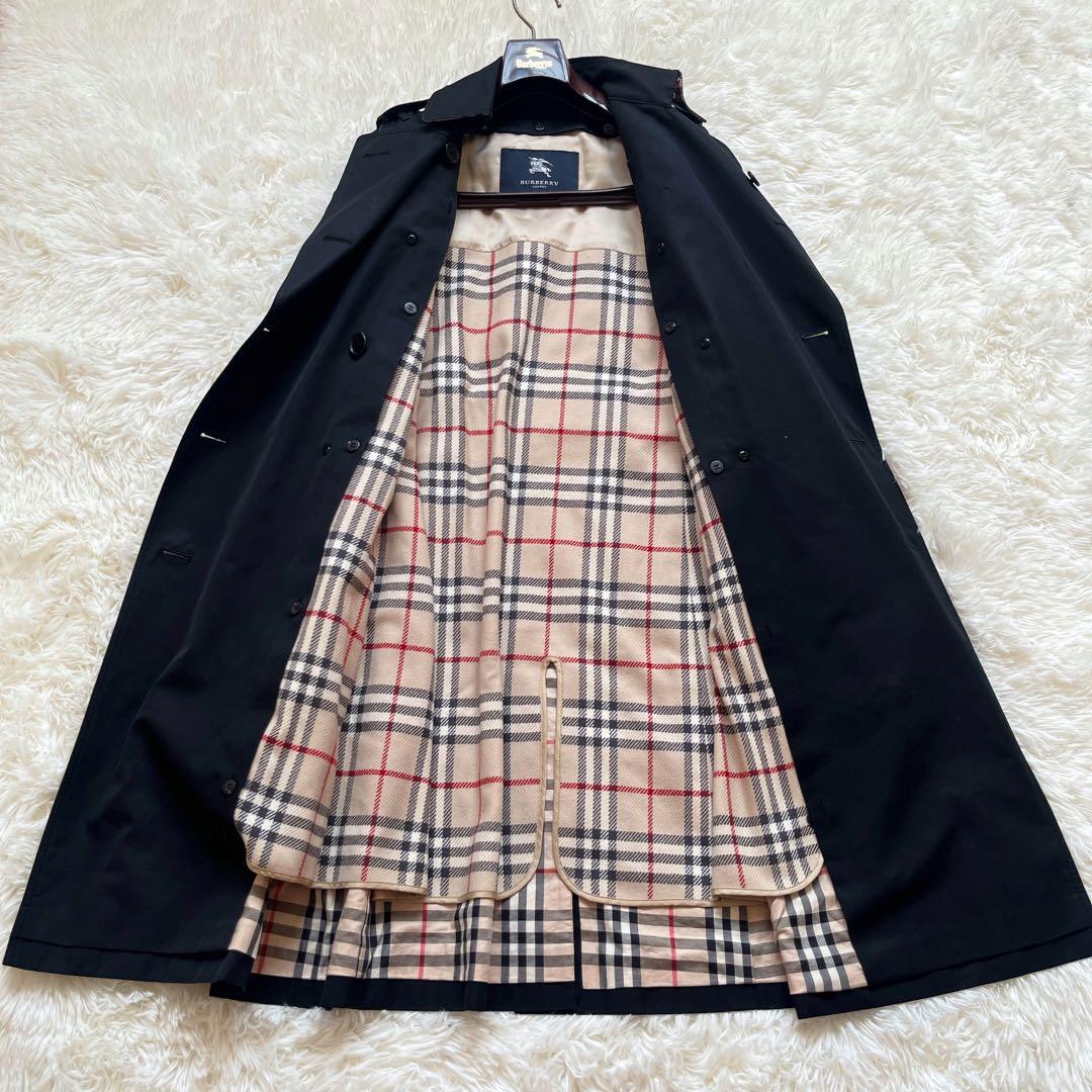 美品　バーバリー　トレンチコート　黒　ライナー　ノバチェック　ベルト