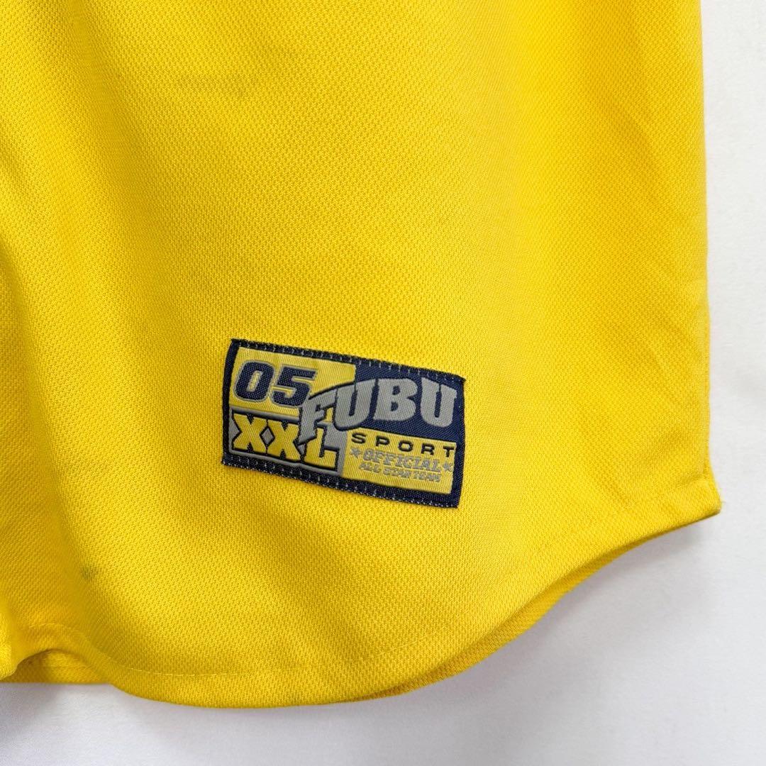 00s FUBUフブ 刺繍ロゴ ノースリーブベースボールシャツ Y2K S53b