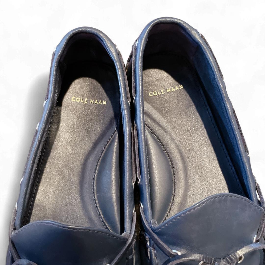 COLE HAAN ドライビングシューズ ネイビー 本革 タッセルローファー