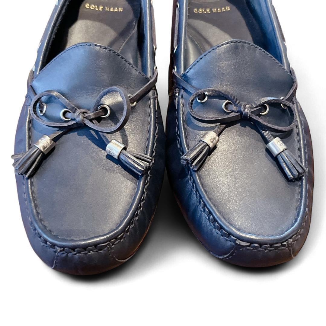 COLE HAAN ドライビングシューズ ネイビー 本革 タッセルローファー