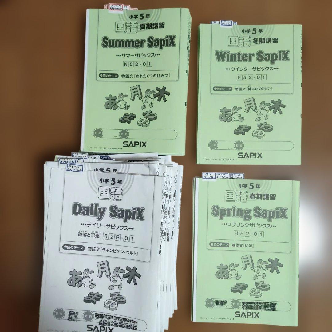 サピックス　SAPIX 小学5年1年分 国語 教材セット 欠番 なし　使用済み