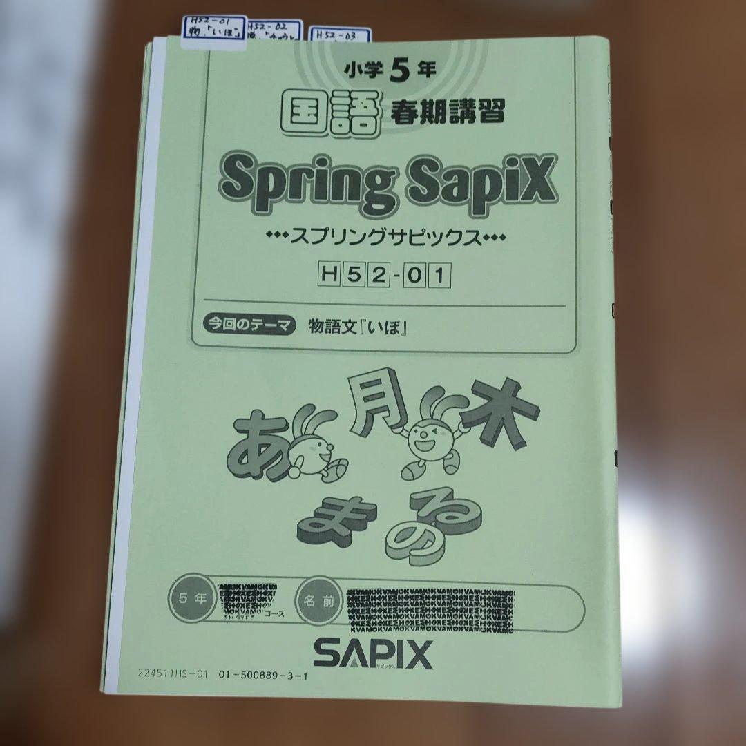 サピックス　SAPIX 小学5年1年分 国語 教材セット 欠番 なし　使用済み