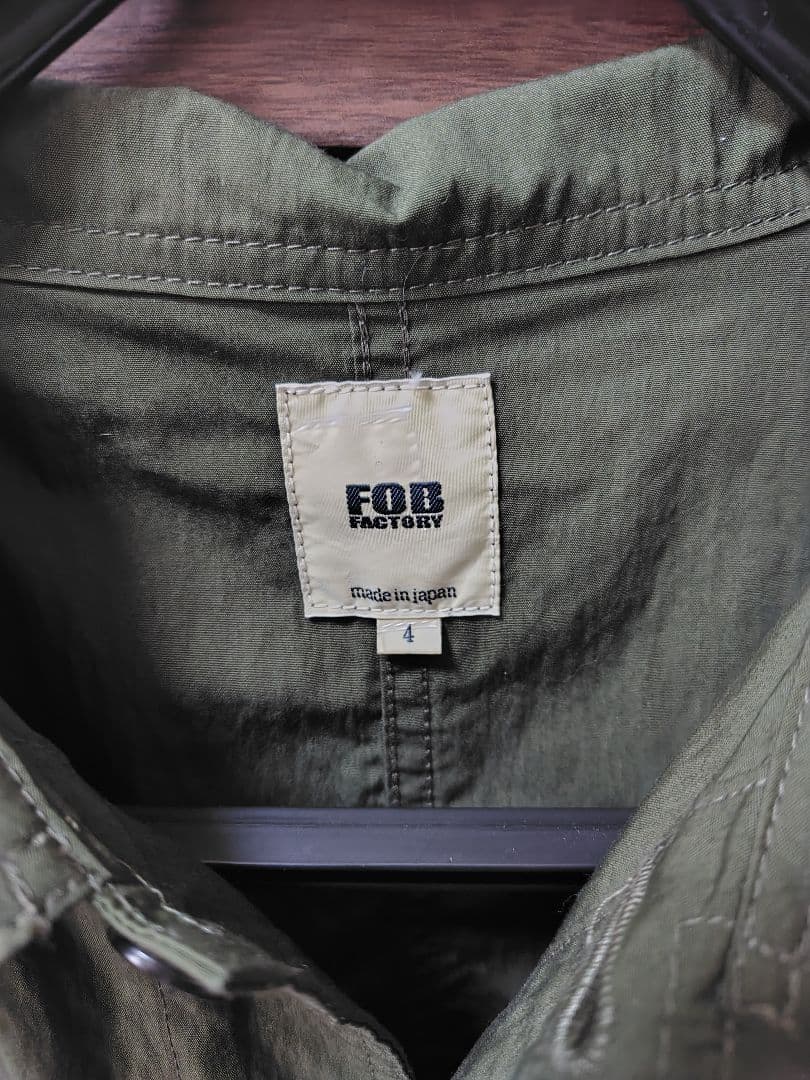 セール中 美品 FOB FACTORY フレンチシャツジャケット オリーブ LL