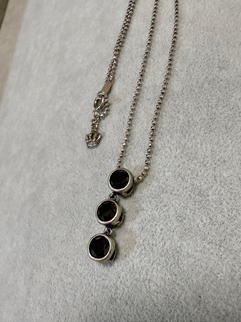Justin Davis ブラックストーン　シルバーネックレス