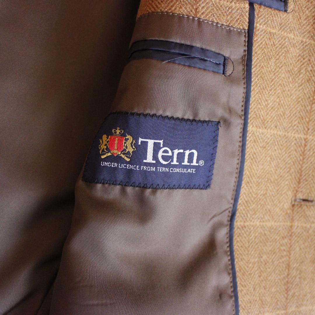 美品 Tern カシミヤ混 ヘリンボーンツイードテーラードジャケット Mサイズ