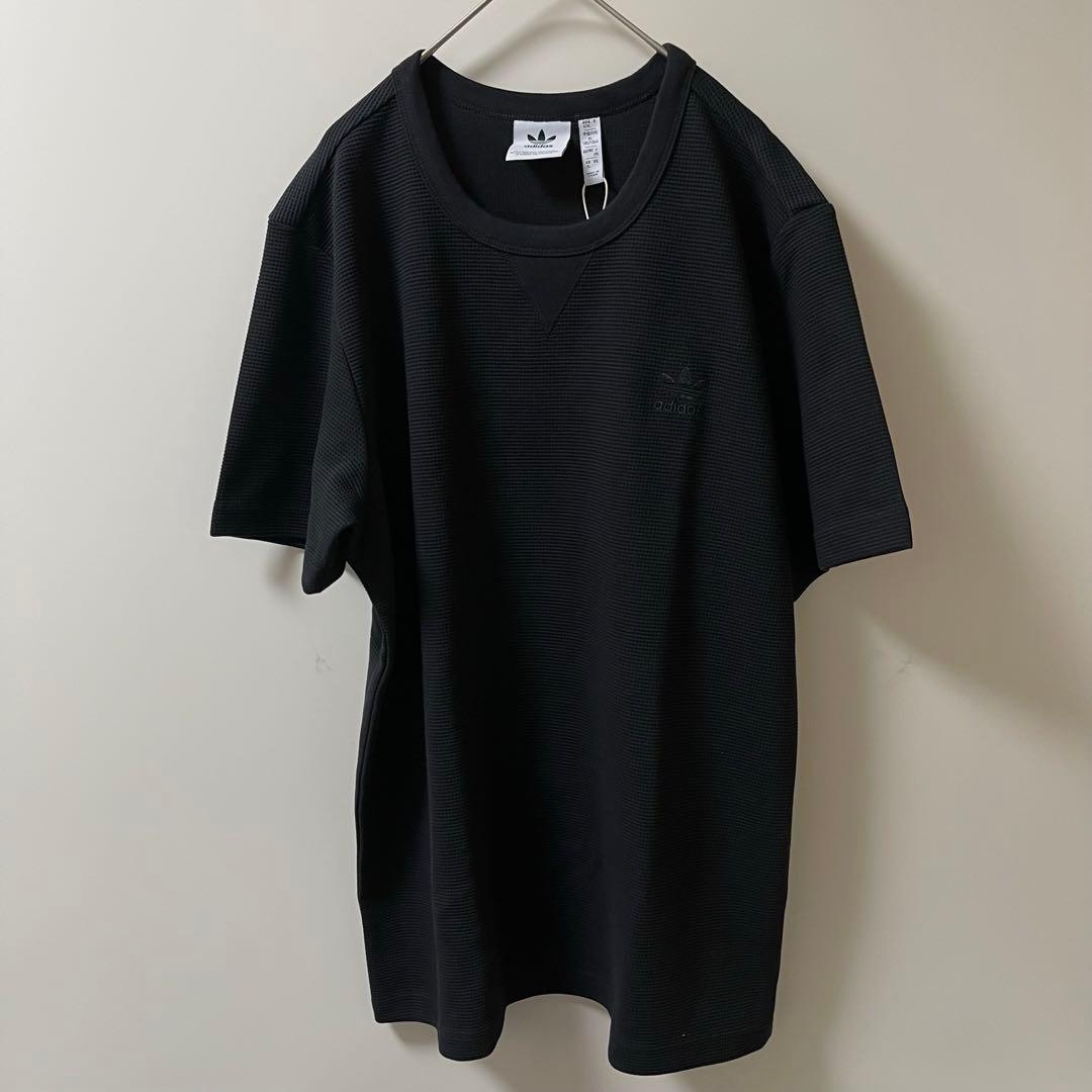 新品3XL】アディダス　tシャツ 半袖　エッセンシャルズ　ワッフル　ブラック黒