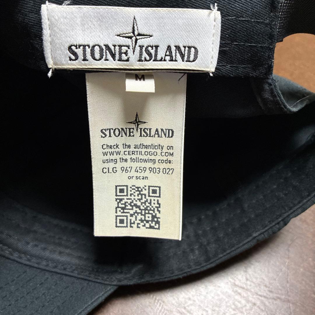 STONE  ストーンアイランド　キャップ　ブラック　Mサイズ