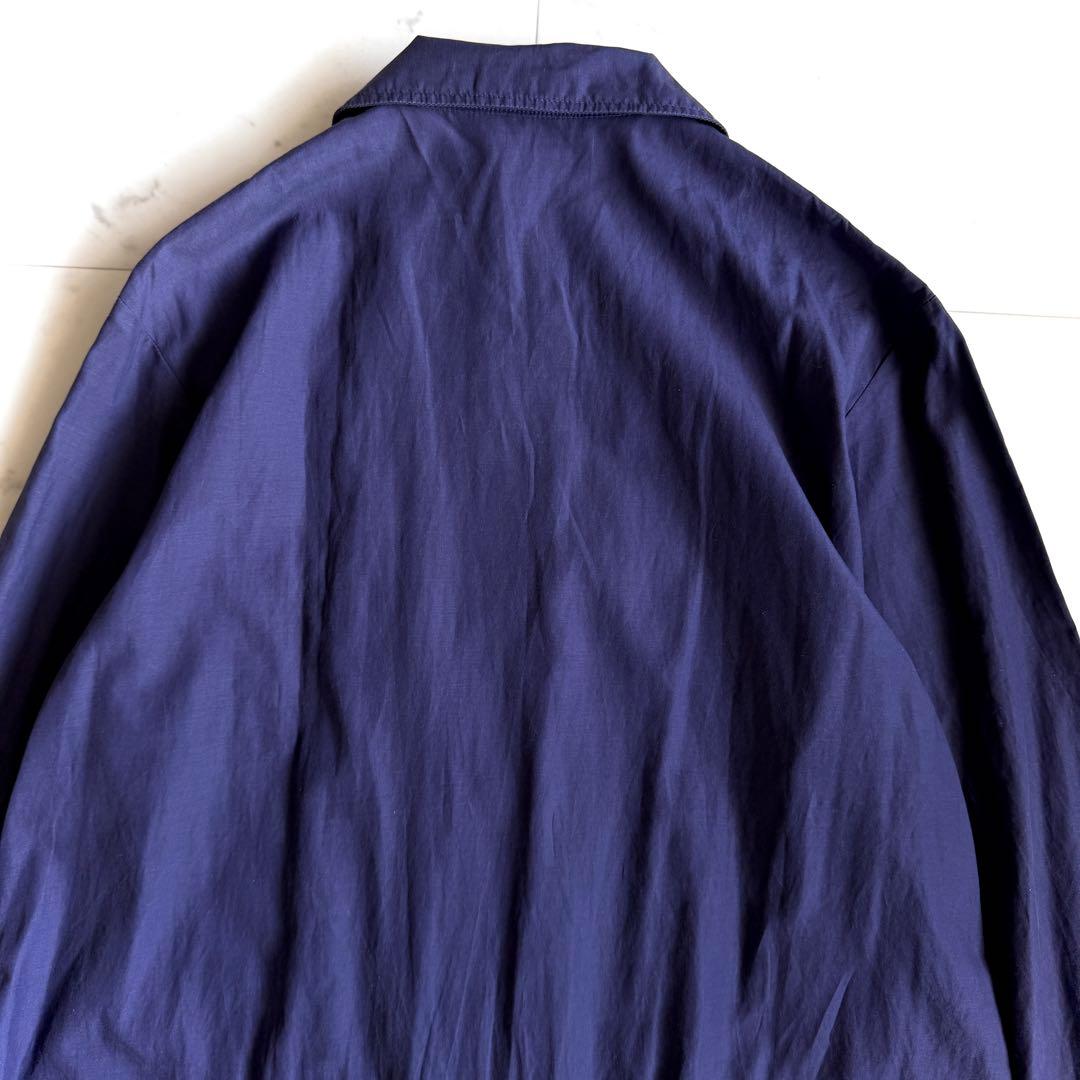 美品 ミズイロインド 比翼 ロングシャツコート パープル 洗える