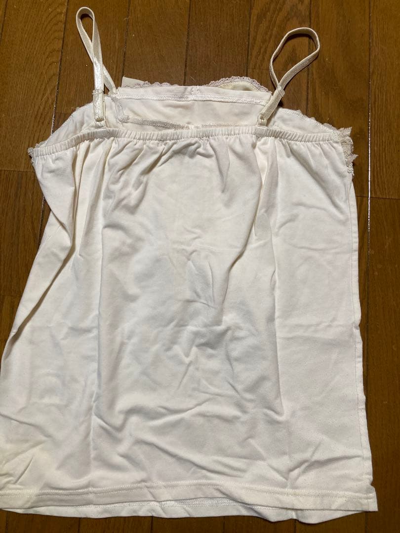axes femme♡ビッグリボンキャミソール♡生成り♡お花モチーフ♡