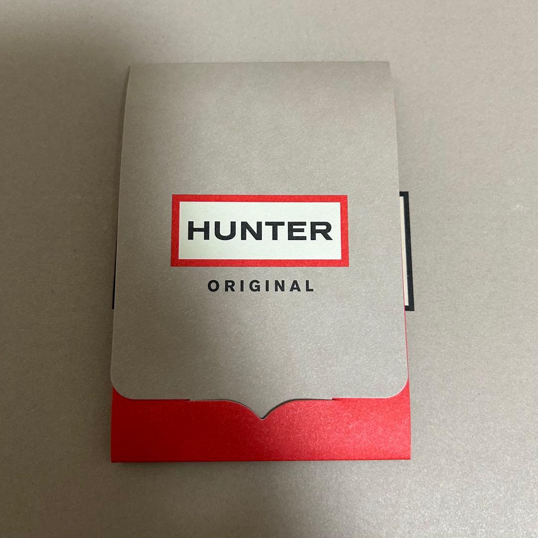 HUNTER 黒 ショートレインブーツ 中ヒール