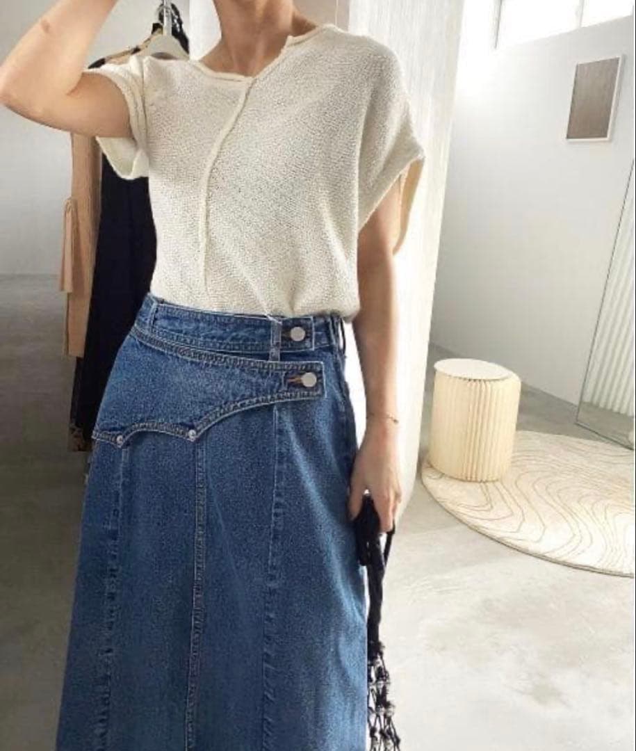 Mサイズ AMERI WESTERN FLAP DENIM SK ブルー