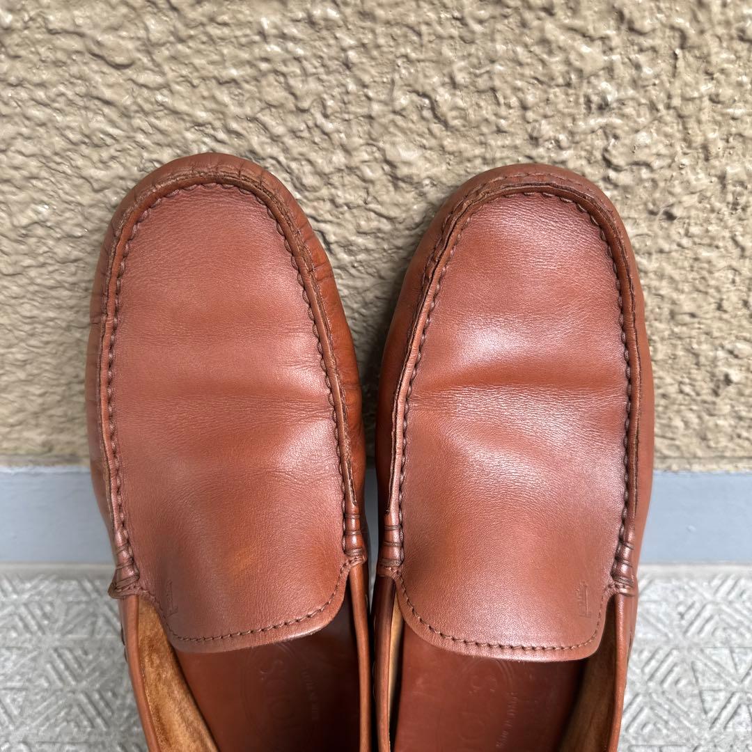 TOD'S ドライビングシューズ ブラウンレザー 7 1/2 26.5cm相当