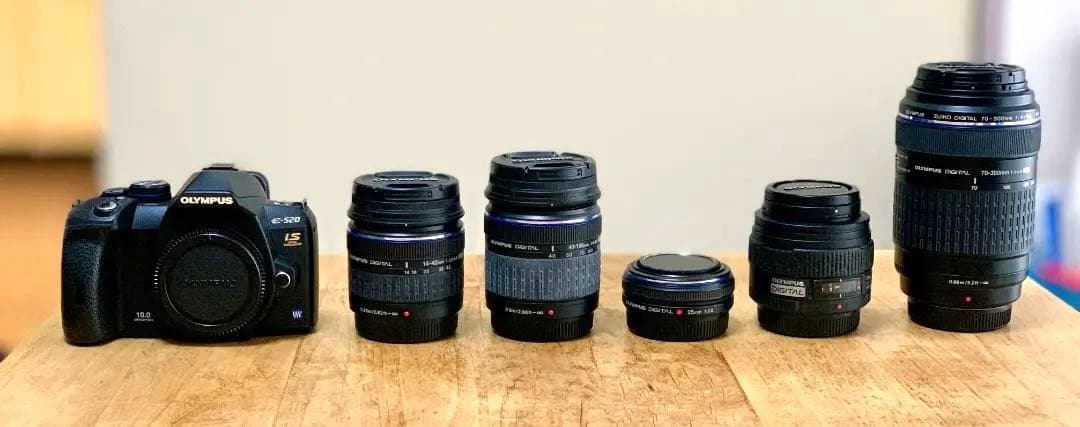 OLYMPUS E-520　レンズ5本セット　フォーサーズ一眼レフ ZUIKO