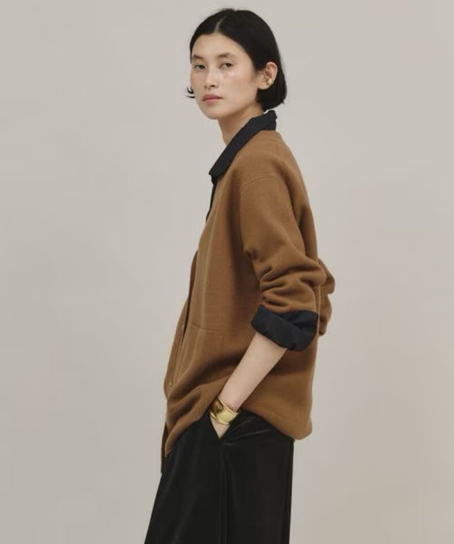 curensology2024FW アッシュクウールカーディガン　キャメル54