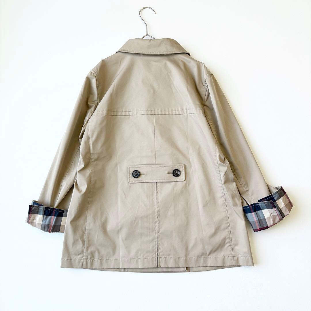 2931yマッキントッシュ ショートトレンチコート チェック　ベージュ　L