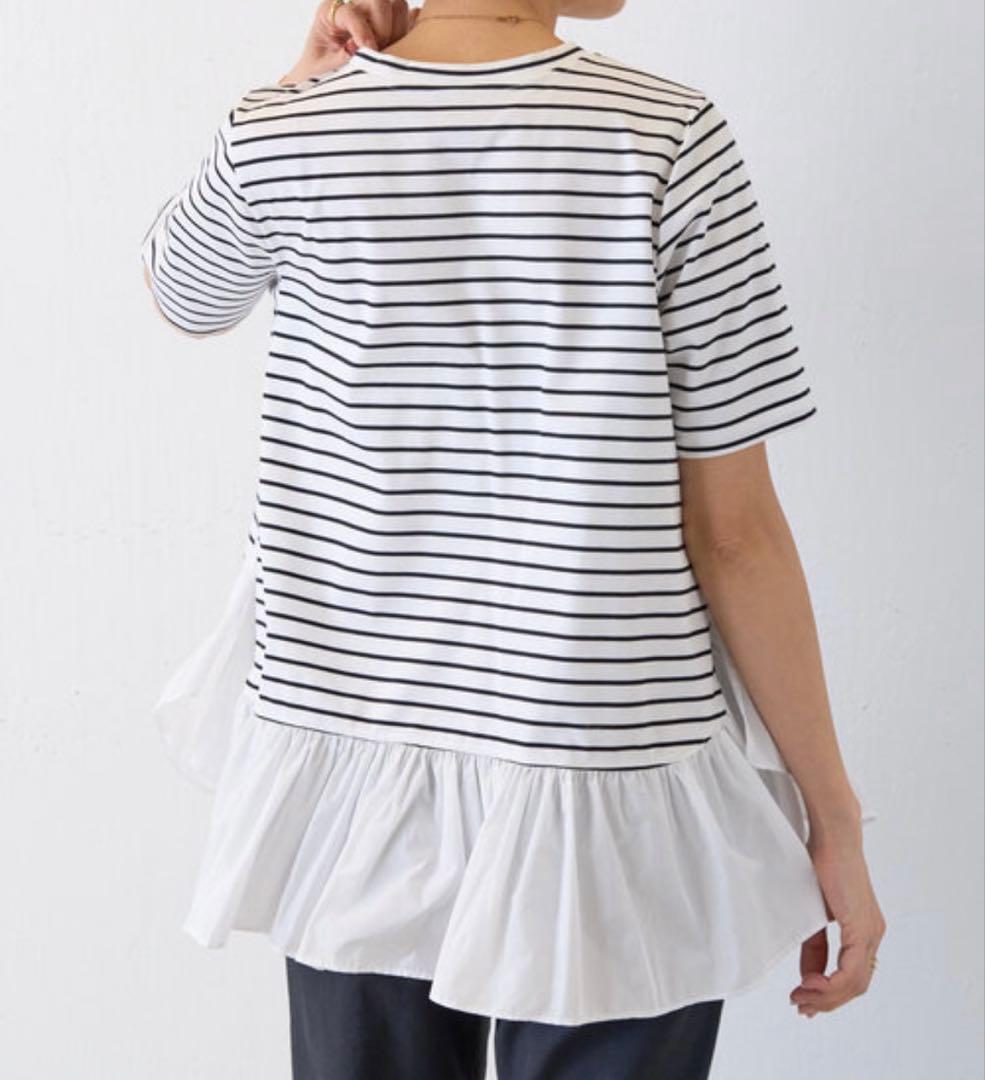 新品タグ付き　ビアズリー BEARDSLEY ギャザーペプラムTee ホワイト